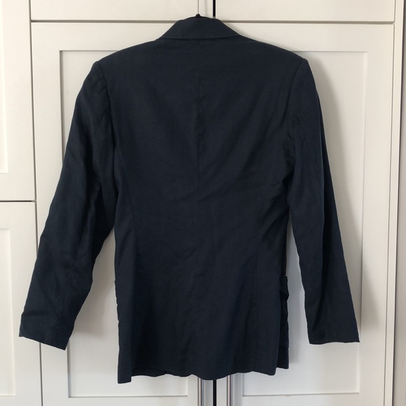 Armani Jeans 100% Linen Navy Casual Blazer 4 - Picture 7 of 8